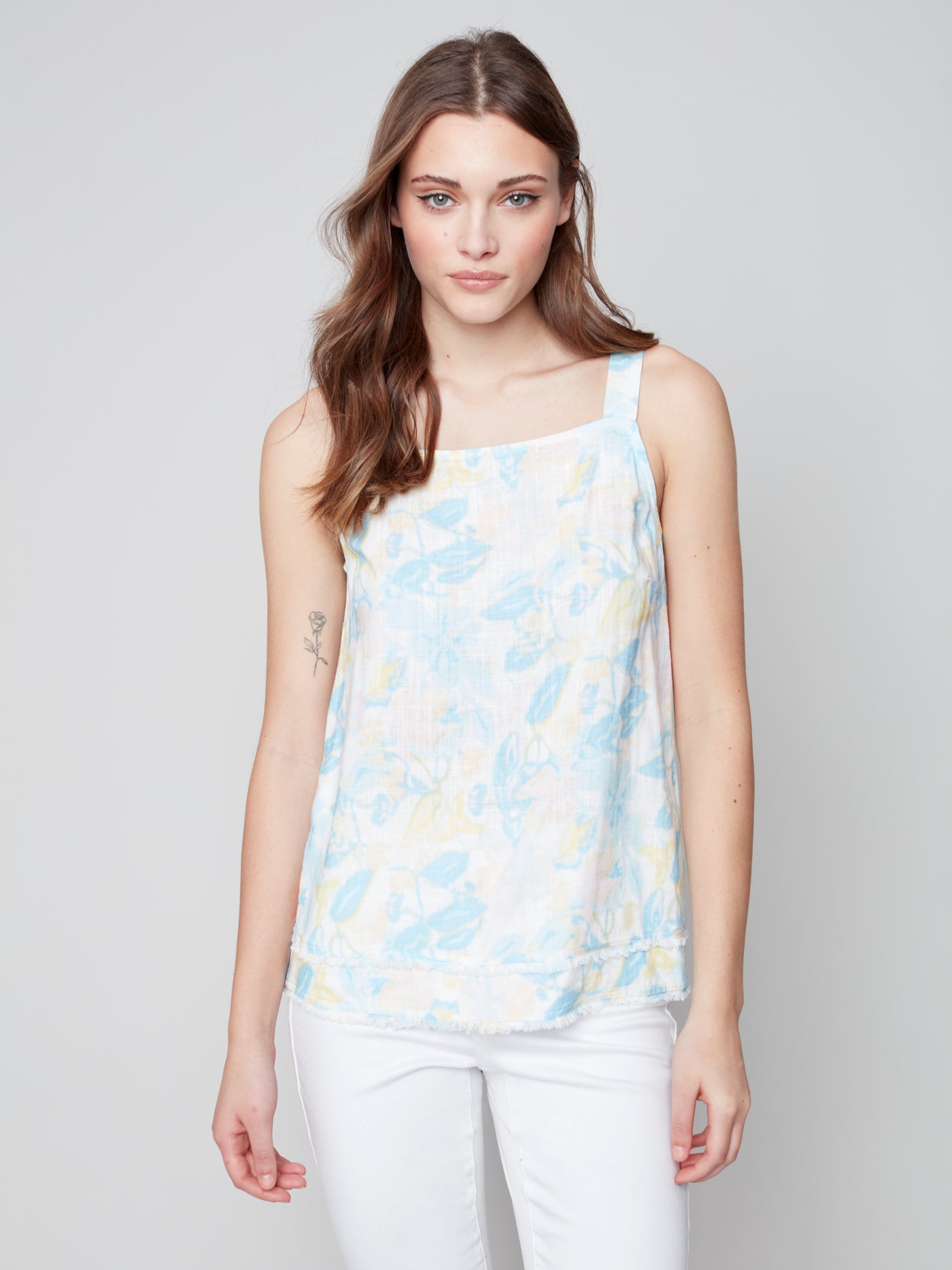 Charlie B Top - Linen Cami - Azul