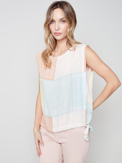Charlie B Top - Colour Block - Basil