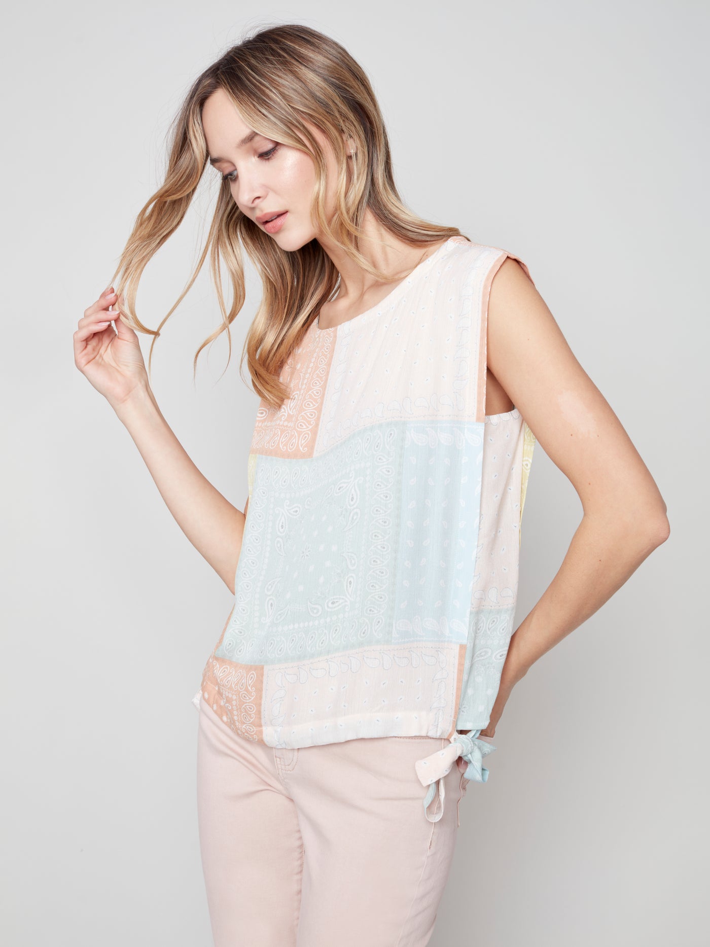 Charlie B Top - Colour Block - Basil