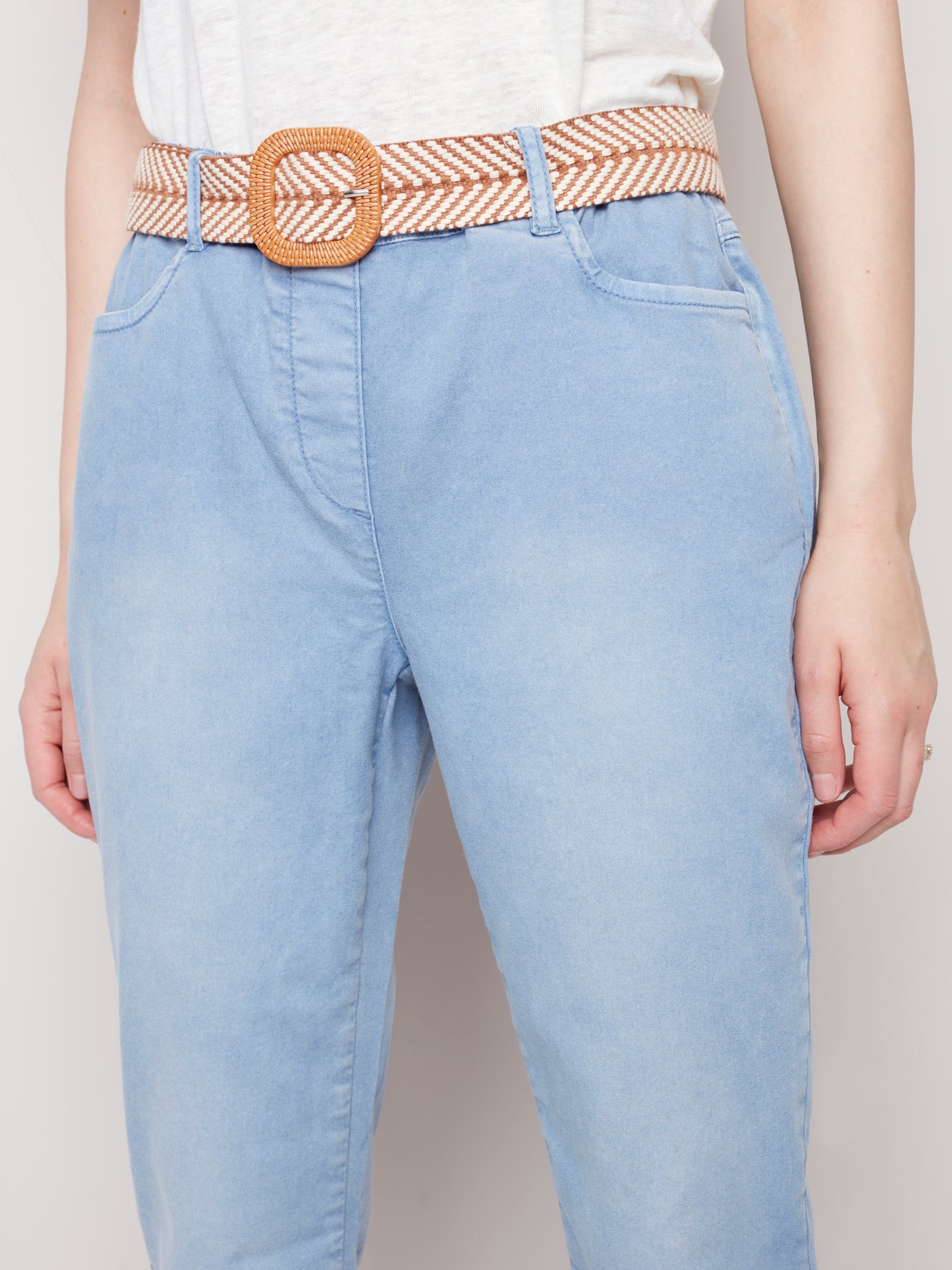 Charlie B Pant - Rolled Cuff - Blue Chambray