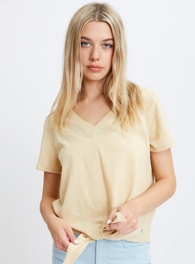 Point Zero Top - Tie Front Vee - Sand 8064517