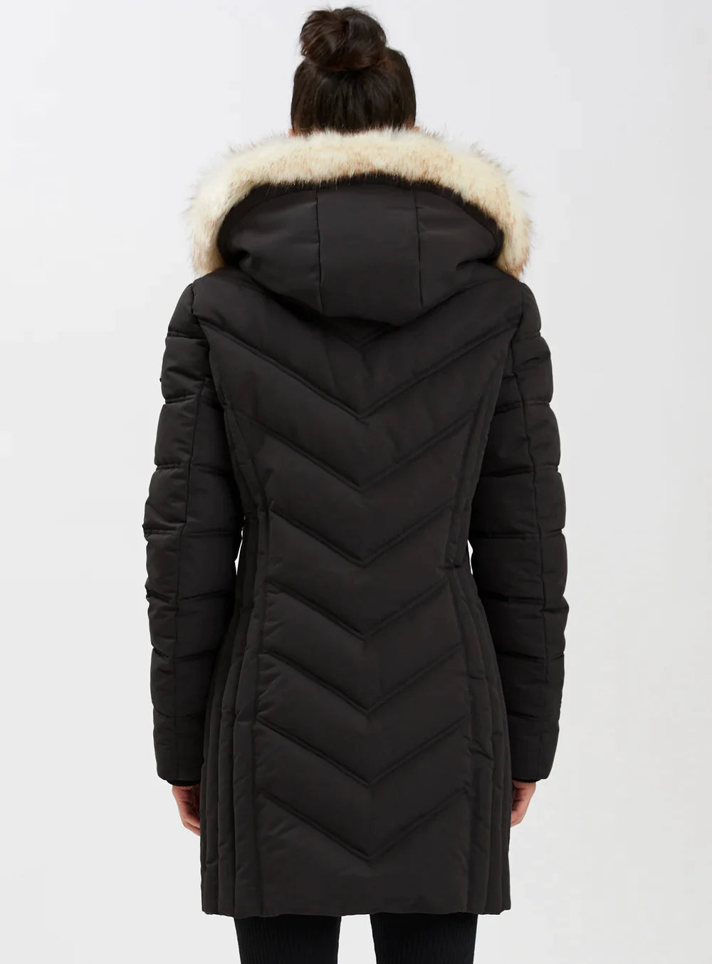 Point Zero Removable Faux Fur Trim Black Color Point Zero Eco-down