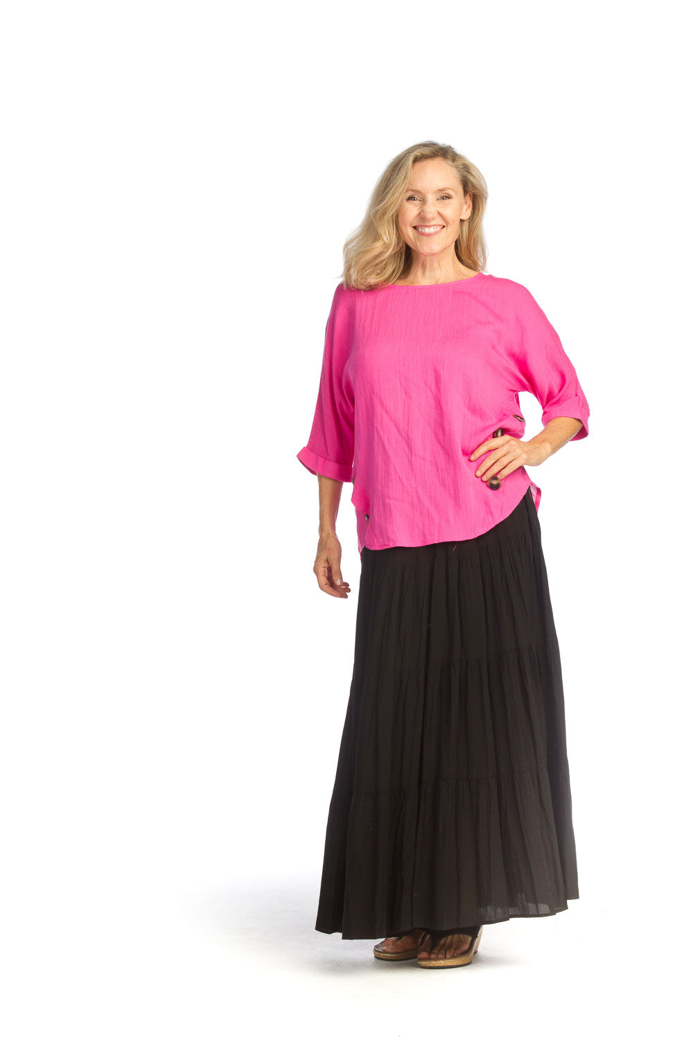 Papillon Skirt - Long Tiered - Black