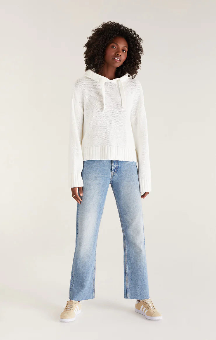 Z Supply Top - Harley Hoodie Sweater - White